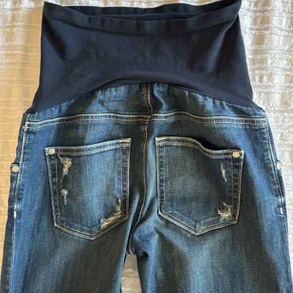 A Pea in the Pod Womens Maternity Cropped Distressed Stretch Jeans sz XS - Picture 8 of 9